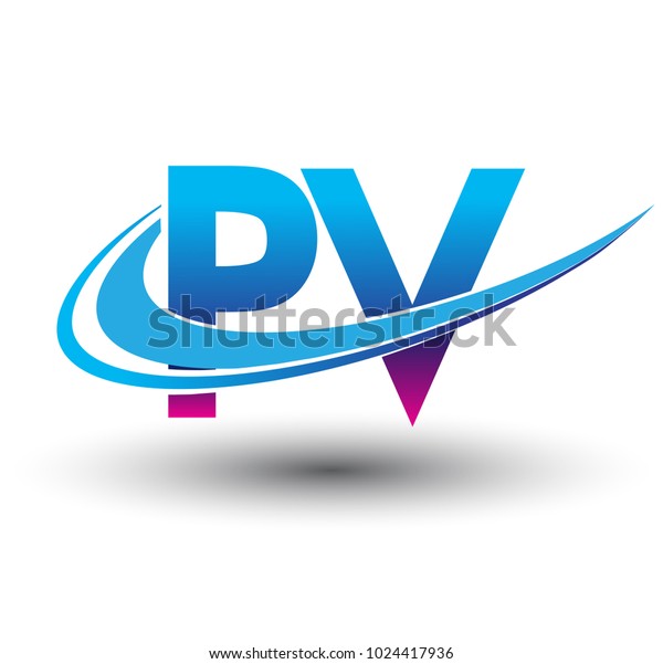 Initial Letter Pv Logotype Company Name Stock Vector (Royalty Free ...