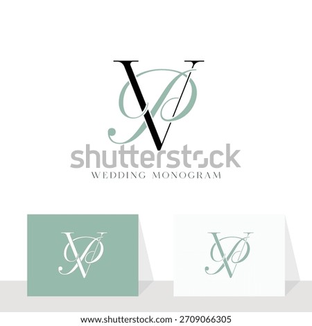 Initial letter PV VP logo design vector illustration for couple, wedding, and business