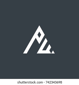 Initial Letter PW Linked Triangle Design Logo