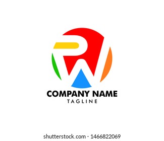 Initial Letter PW Logo Template Design