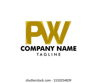 Initial Letter PW Logo Template Design
