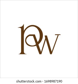 Plantilla de diseño vectorial de logotipo pw o logotipo wp letra inicial