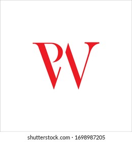 Plantilla de diseño vectorial de logotipo pw o logotipo wp letra inicial