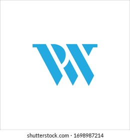 Plantilla de diseño vectorial de logotipo pw o logotipo wp letra inicial
