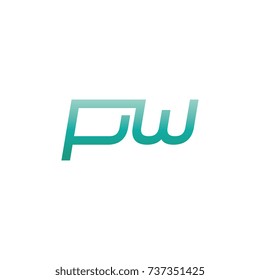 initial letter pw thin logo design