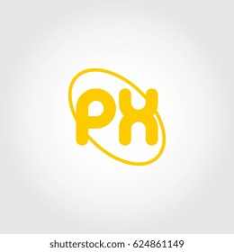 initial letter px logo yellow on white background