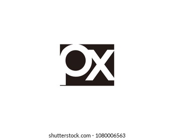 Initial letter px lowercase logo black and white