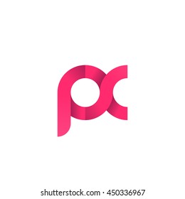initial letter px modern linked circle round lowercase logo pink