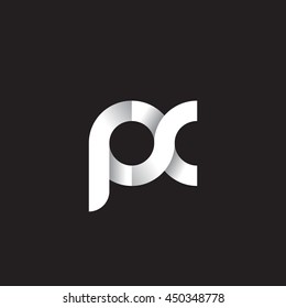 initial letter px modern linked circle round lowercase logo white black