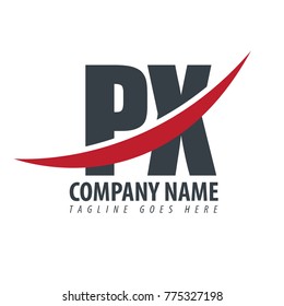 Initial Letter PX Overlapping Logo