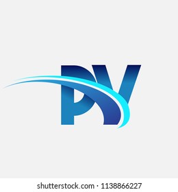 initial letter PY logotype company name colored blue and swoosh design. vector logo for business and company identity.
