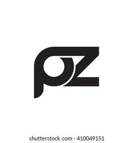 initial letter pz linked round lowercase monogram logo black