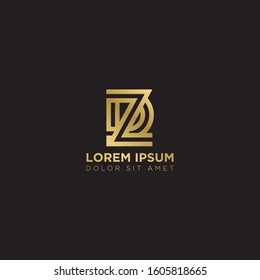 Initial Letter PZ linked uppercase overlap modern gold logo vector design template. Suitable for business, consulting group company.