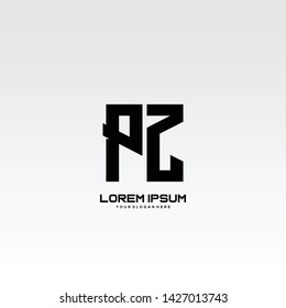 Initial letter PZ minimalist art logo vector