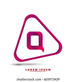 initial letter Q. 3d Logo and template for business