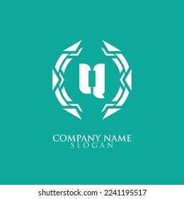 INITIAL LETTER Q ,ABSTRACT ROUND LOGO