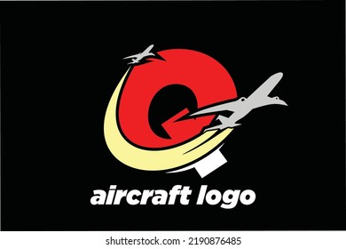 initial Letter Q aircraft logo