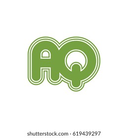 initial letter a and q. aq monogram outline logo