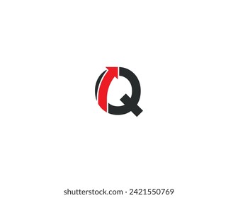 símbolo de símbolo de signo de concepto de logotipo de flecha Q letra inicial Elemento de diseño. Logotipo Financiero, Consultoría, Logística. Plantilla de logotipo de ilustración de vector