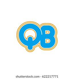 initial letter q and b. qb monogram outline logo