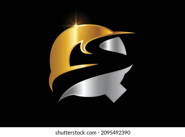 Letra inicial Q con diseño vectorial de diseño de logotipo de retroceso o de ruta, símbolo alfabético gráfico para identidad empresarial