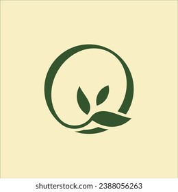 letra inicial Q belleza natural vector logo