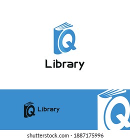 Initial letter Q book for bookstore, book company, publisher, encyclopedia, library, education logo concept