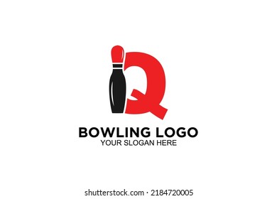 initial Letter Q bowling  logo