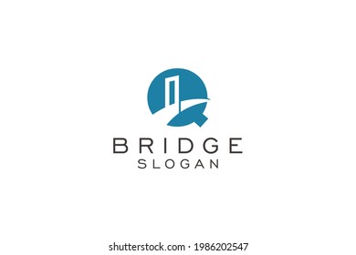 Initial Letter Q bridge Logo Icon Vector Logo