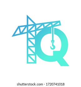 Initial or Letter Q Building Construction Vector Logo Design Icon 