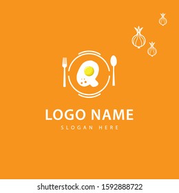 Initial letter Q Cafe or restaurant logo