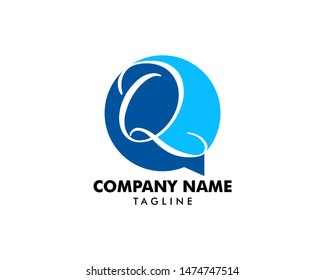 Initial Letter Q Chat Logo Template Design