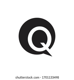 initial letter q circle chat logo 