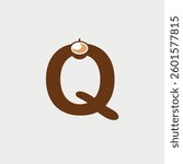 Initial Letter Q Coffee Cup logo design. Coffee Shop design concept alphabet font. Vector Illustration.