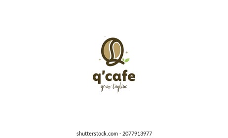 Initial letter Q coffee logo design with playful style