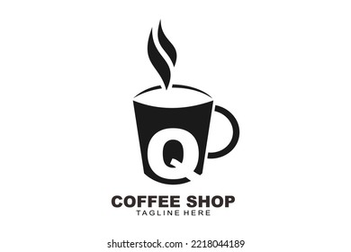 initial Letter Q cooffee shop logo