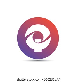initial letter q creative circle logo typography design for brand and company identity. gradient red and purple color