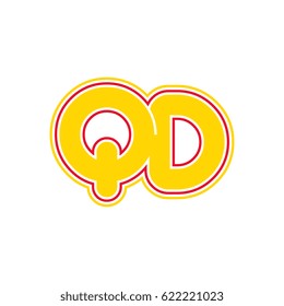 initial letter q and d. qd monogram outline logo