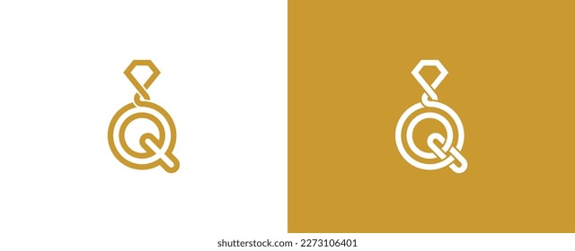 initial Letter Q Diamond Logo Concept icon sign symbol Design Element. Jewelry, Jewellery Logotype. Vector illustration template