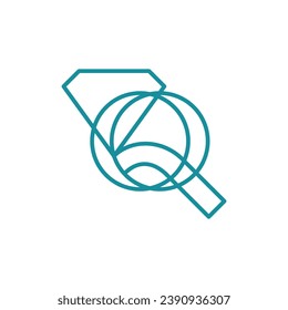 initial Letter Q Diamond Logo Concept icon sign symbol Element Design Line Art Style. Jewellery, Jewelry, Gem Logotype. Vector illustration template