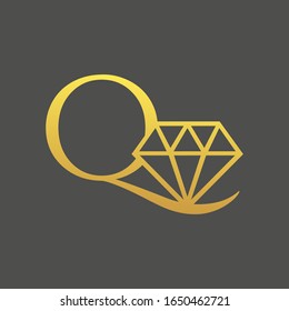 initial letter Q with diamond vector logo template