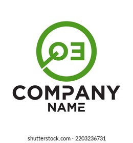 Initial letter q e logo vector design template