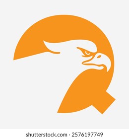 Initial Letter Q Eagle Logo. Eagle Head Logo Concept For Business Company Vector Template