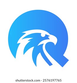 Initial Letter Q Eagle Logo. Eagle Head Logo Concept For Business Company Vector Template