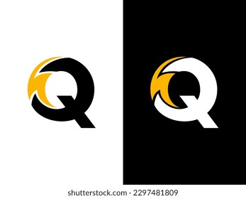 Initial Letter Q Electric Logo. creative letter Q Electric logo vector template