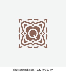 Anfangsbuchstabe Q Emblem Logo. Logo für abstrakte Ziermuster
