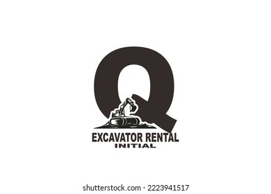 initial Letter Q excavator logo
