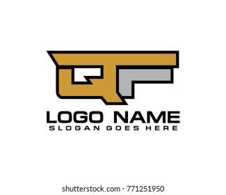 Initial letter Q & F logo template vector
