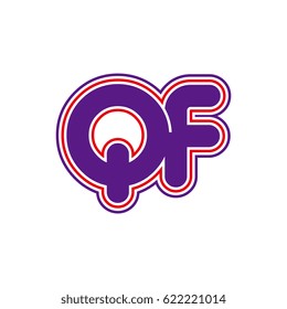 initial letter q and f. qf monogram outline logo