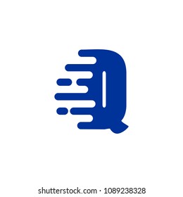 Initial Letter Q Fast Speed Logo Design Template